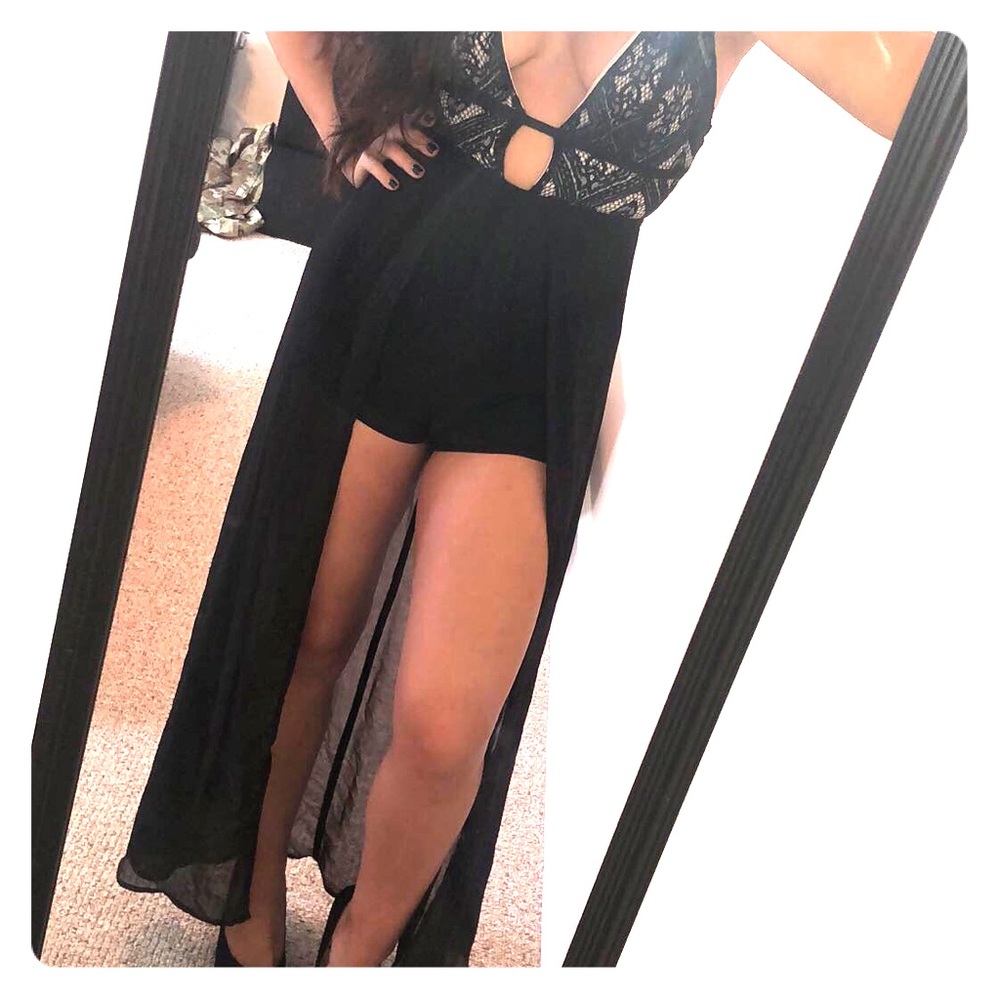 Black lace romper